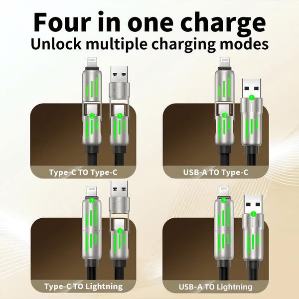 đ„4 az 1-ben USB töltĆkĂĄbel, gyors töltĂ©sâĄ