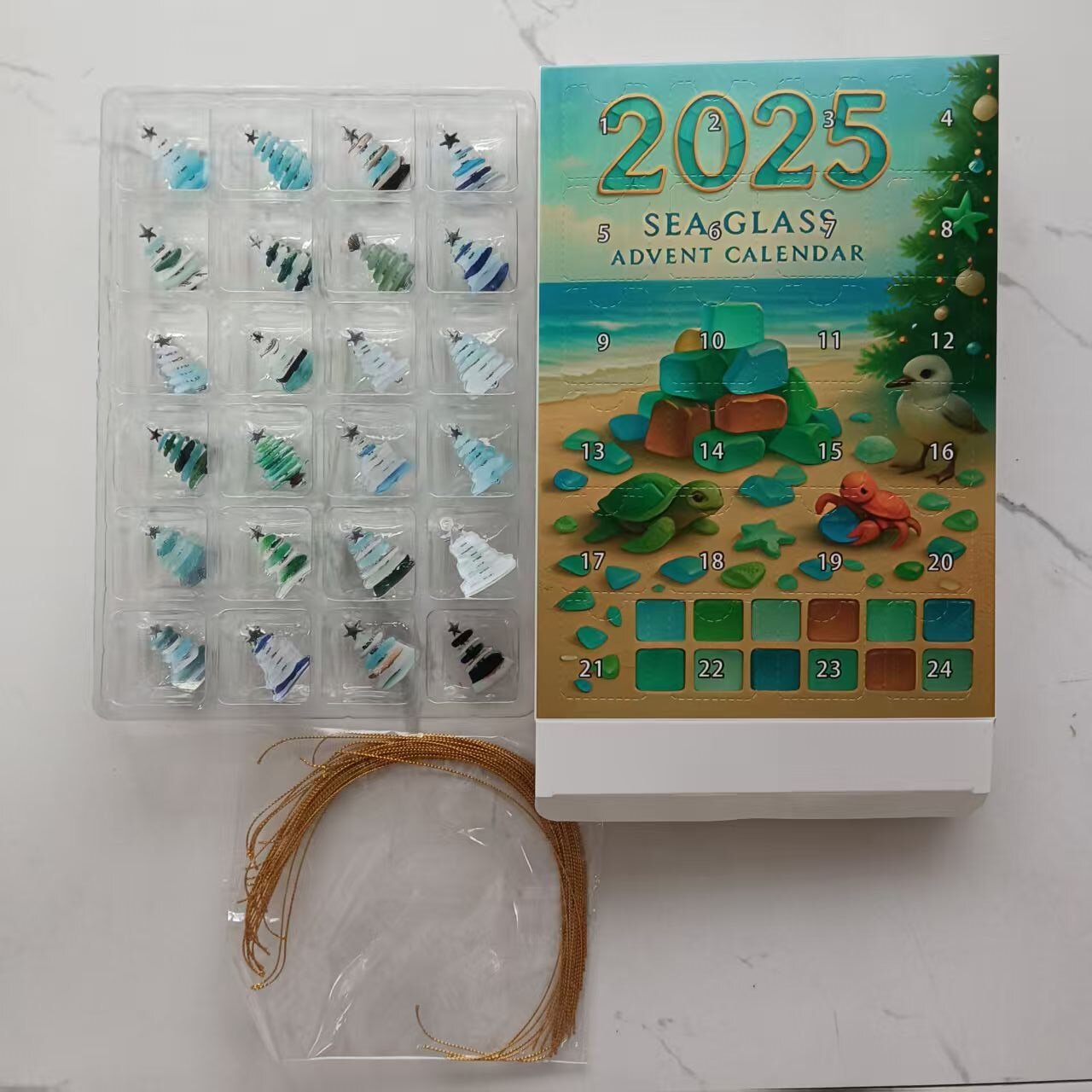 🌊✨Akril adventi naptár karácsonyfa hatással 🎄❄️