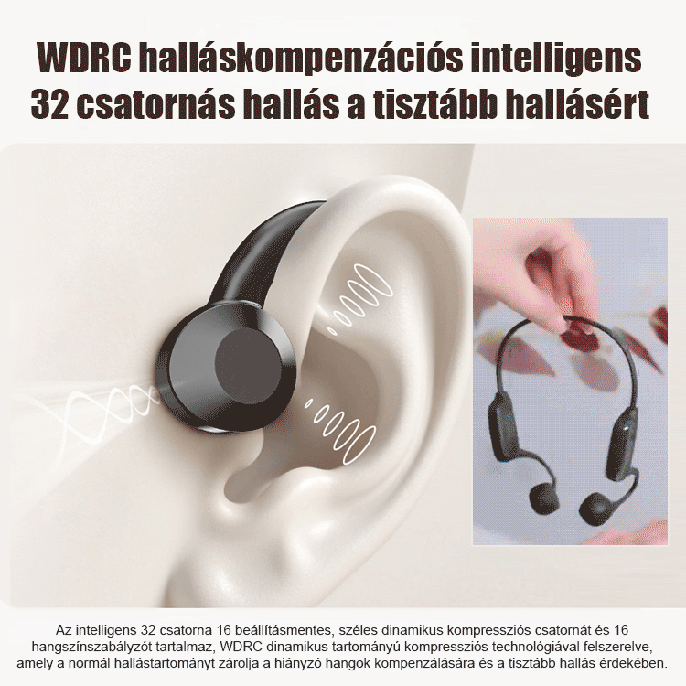 Csontvezetéses Bluetooth fejhallgató hallókészülék