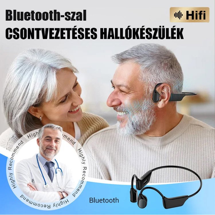 Csontvezetéses Bluetooth fejhallgató hallókészülék
