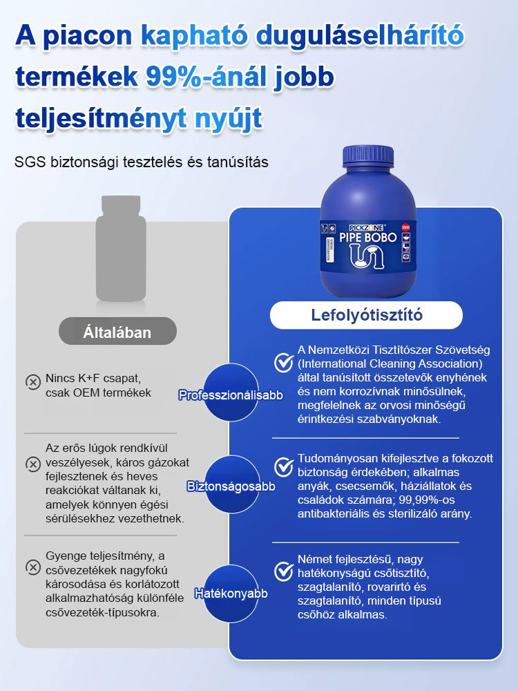 Erős csőtisztító szer