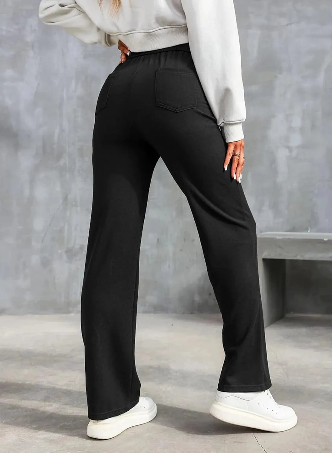 Magas derekú elasztikus szabadidőnadrág