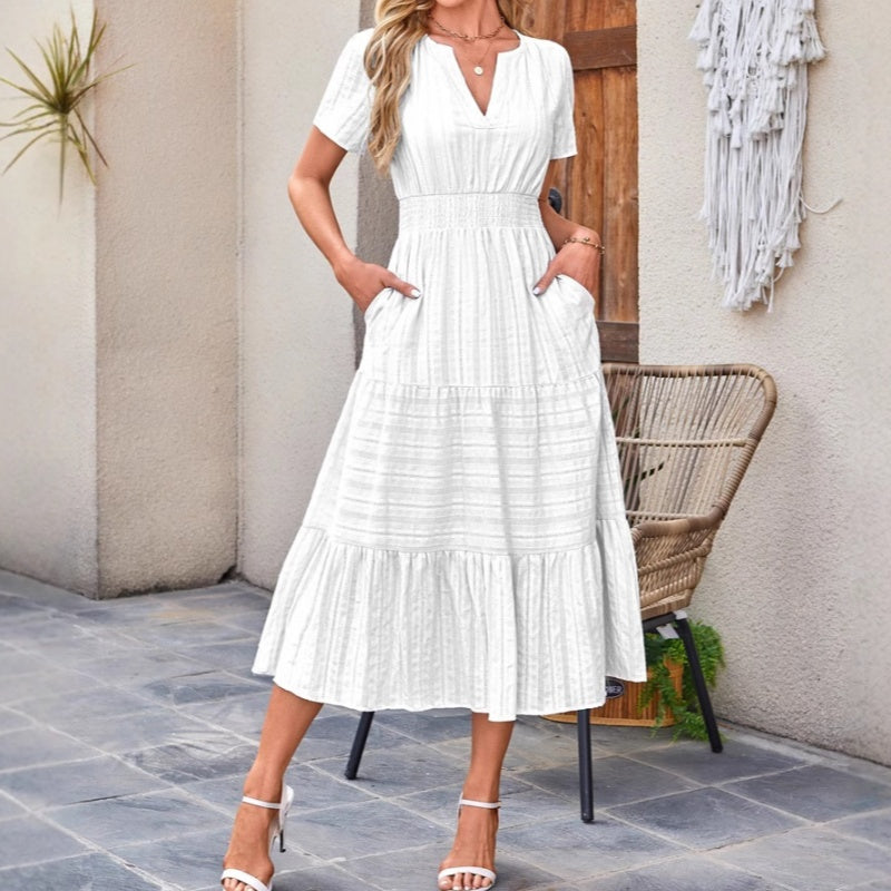 🔥👗Fodros pamutruha egyszínűben
