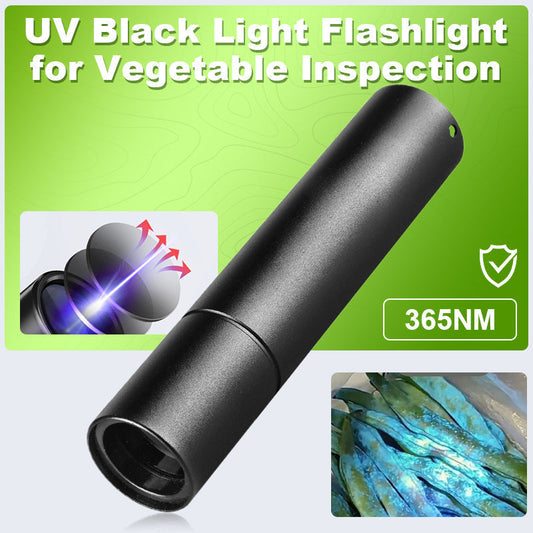 🔦🥦👁️🗨️UV-fekete fényű zseblámpa zöldségek ellenőrzéséhez