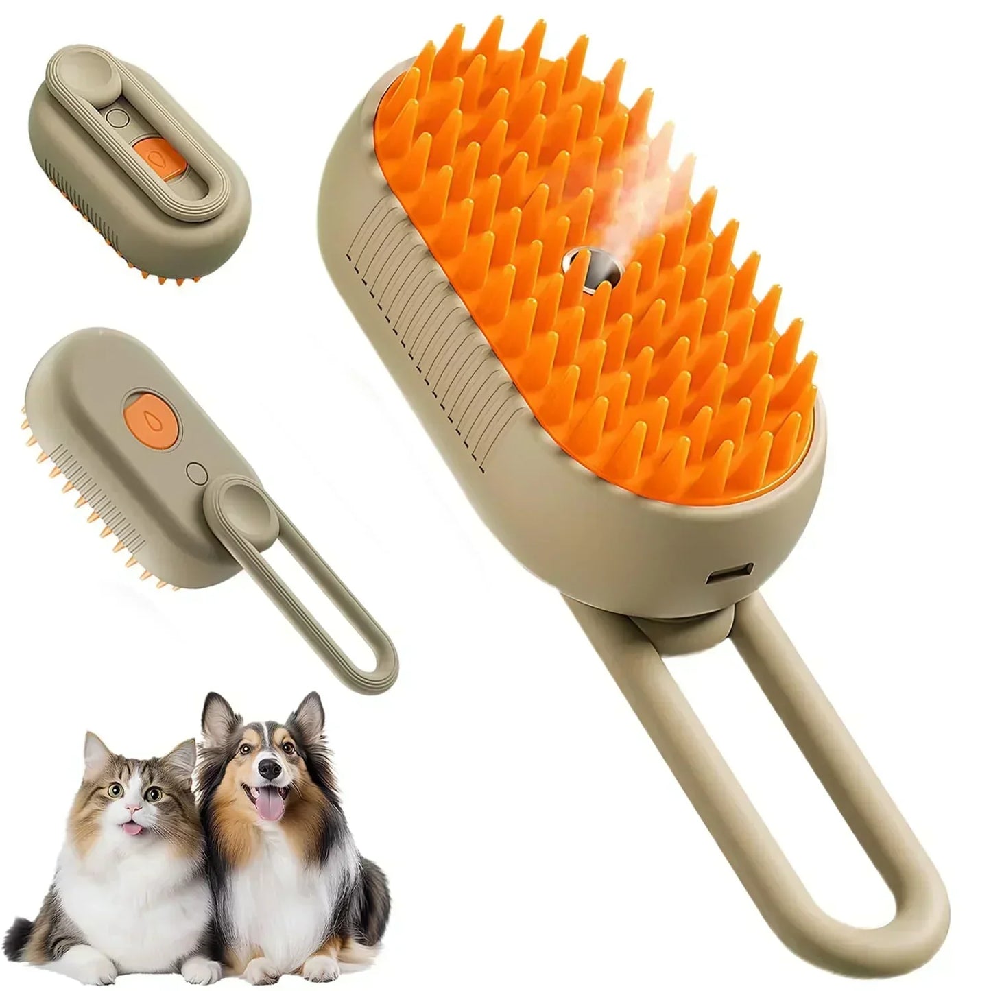 🐱🐶✨3 az 1-ben gőzölős kefék háziállatoknak