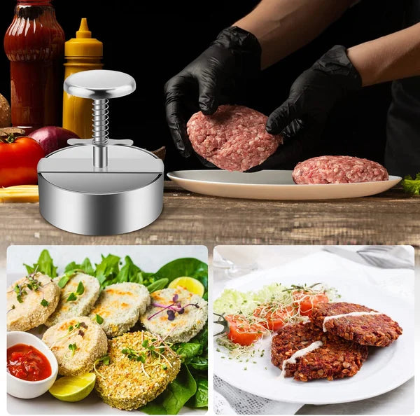 🍔 Kézi húspreselő hamburgerpogácsákhoz – ✨ Egységes forma, gyors előkészítés és zökkenőmentes, profi grillezési élmény 🛡️🥩