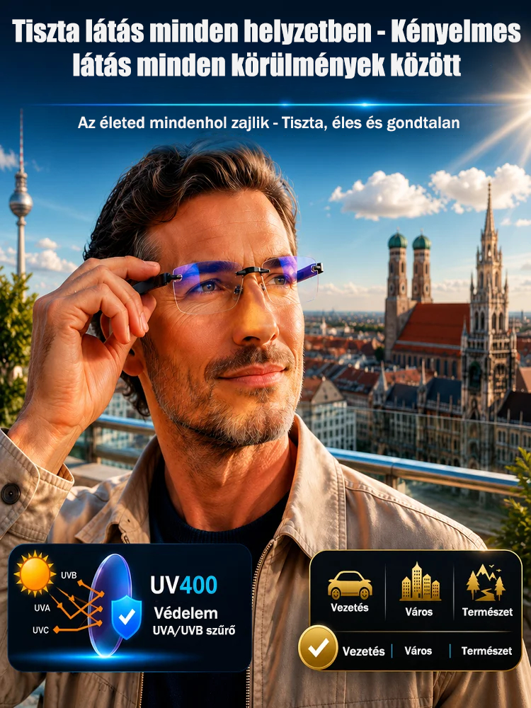 Ultrakönnyű, gyémánt alakú keret nélküli szemüveg