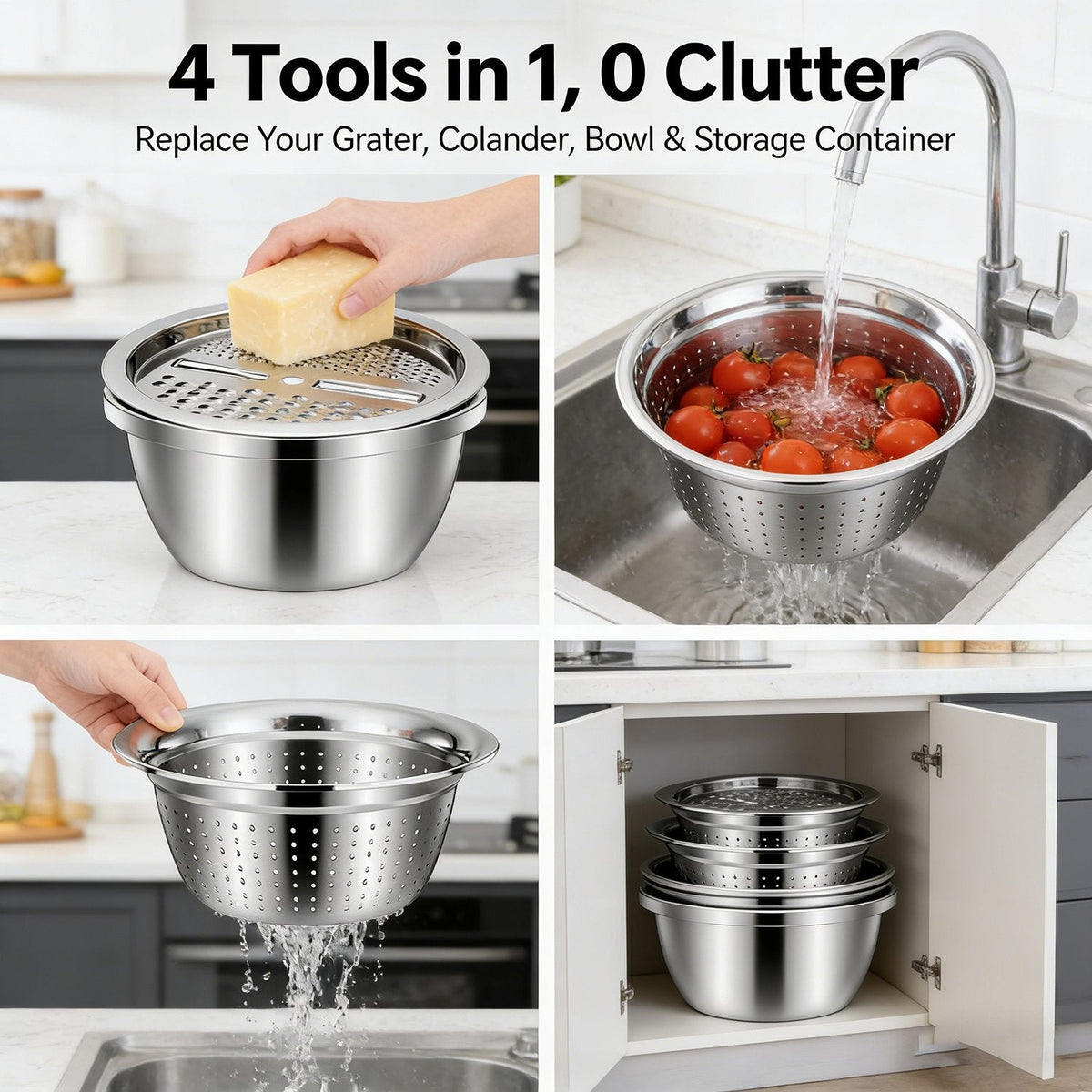 🎉 2026 Sale – Több mint 25 600 darab elkelt! 3-in-1 rozsdamentes acél reszelőtál ✨