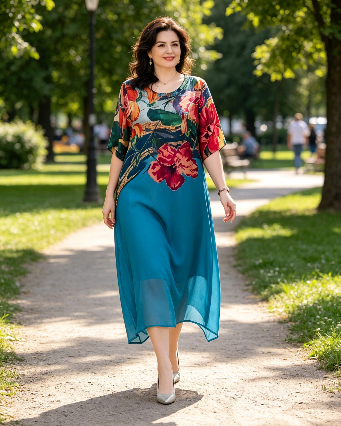 👗Eleganckie sukienki damskie w kwiaty w dużych rozmiarach