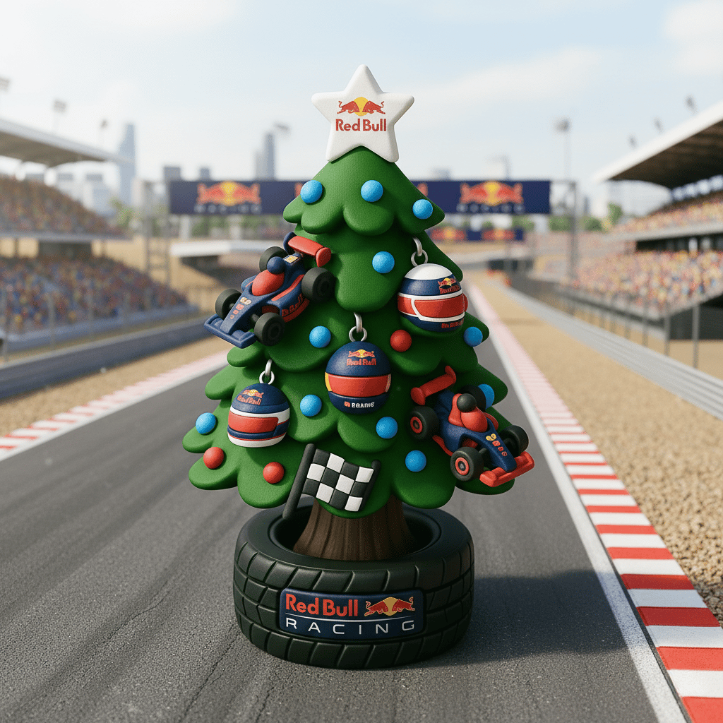 🎄🏎️ Miniatűr F1-es csapatstílusú karácsonyfa