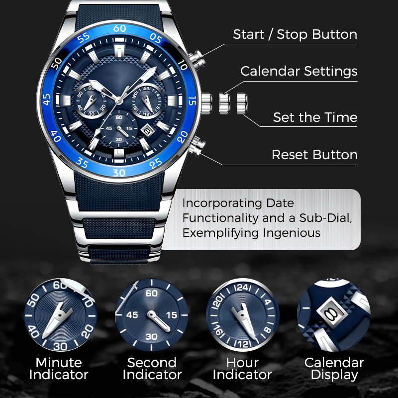 🎁 Férfi vízálló multifunkcionális kvarcóra⌚