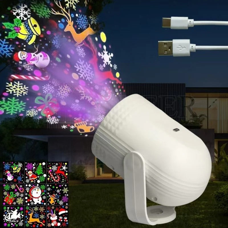 🔥✨Karácsonyi mintás USB LED projektorfény