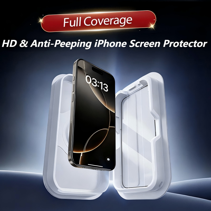 🛡️ 2 az 1-ben iPhone adatvédelmi képernyővédő | HD-tiszta elülső rész, láthatatlan oldalak – teljes élvédő 👀❌